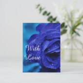 Carte Postale Fleur rose bleue (Debout devant)