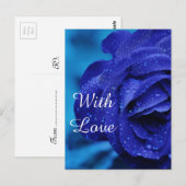 Carte Postale Fleur rose bleue (Devant / Derrière)