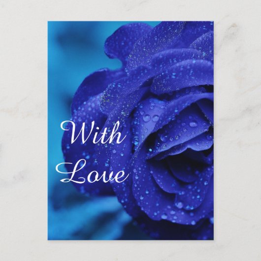 Carte Postale Fleur rose bleue (Devant)