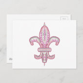 Carte Postale Fleur rose de Lis (Devant / Derrière)