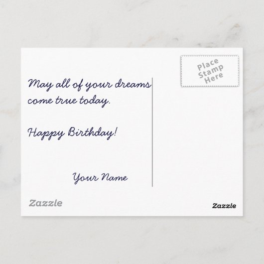 Carte Postale Fleur rose délicieuse Joyeux anniversaire (Dos)