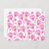 Carte Postale Fleur rose Fleurs (Devant / Derrière)