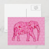 Carte Postale Fleur - rose fuchsia (Devant / Derrière)