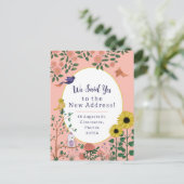 Carte Postale Fleur rose mignonne et oiseau Nouveau Faire-part d (Debout devant)