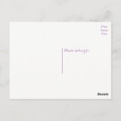 Carte Postale Fleur rose violet Merci floral et Feuilles verts (Dos)