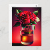 Carte Postale Fleur rouge (Devant / Derrière)