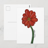 Carte Postale Fleur Rouge (Devant / Derrière)