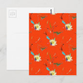 Carte Postale Fleur rouge Abstraite (Devant / Derrière)