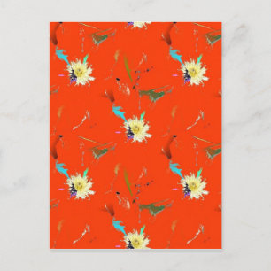 Carte Postale Fleur rouge Abstraite