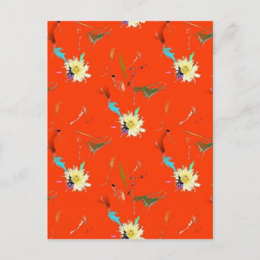 Carte Postale Fleur rouge Abstraite (Devant)