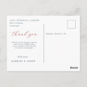 Carte Postale Fleur Rouge et Bleue Remerciements de Mariage Flor (Dos)