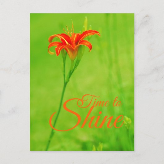 Carte Postale Fleur rouge "Il est temps de briller" (Devant)