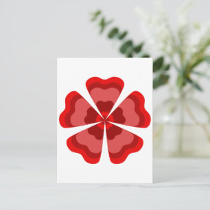 Carte Postale Fleur Rouges Rétro Stylisée