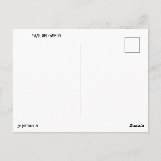 Carte postale fleur sauvage (Dos)