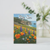 Carte Postale Fleur sauvage Big Sur California Travel (Debout devant)