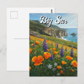 Carte Postale Fleur sauvage Big Sur California Travel (Devant / Derrière)