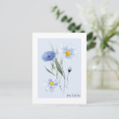 Carte Postale Fleur sauvage bleu d'eau (Debout devant)