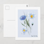 Carte Postale Fleur sauvage bleu d'eau (Devant / Derrière)