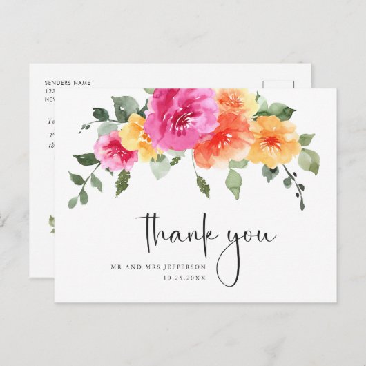 Carte Postale Fleur sauvage Boho de Meadow (Devant / Derrière)