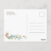 Carte Postale Fleur sauvage Boho de Meadow (Dos)