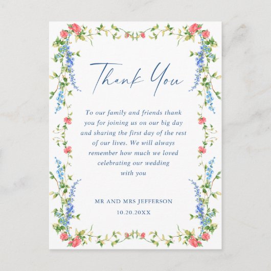 Carte Postale Fleur sauvage Boho de Meadow (Devant)