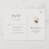 Carte Postale Fleur sauvage Bourgogne cuivré | RSVP de mariage b (Dos)