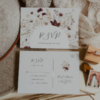 Fleur sauvage Bourgogne cuivré | RSVP de mariage b