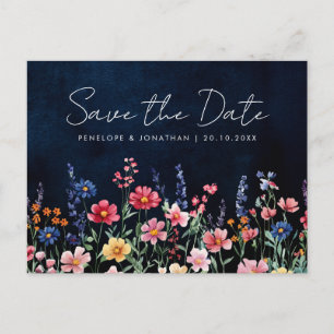 Carte Postale Fleur Sauvage Campagne Rustique Floral Enregistrer