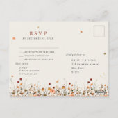 Carte Postale Fleur sauvage d'automne Jardin Floral Boho mariage (Dos)