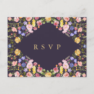 Carte Postale Fleur sauvage de printemps coloré Meadow Garden RS