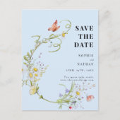 Carte Postale Fleur sauvage de printemps été bleu clair Enregist (Devant)