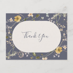 Carte Postale Fleur sauvage de printemps Merci Mariage pourpre