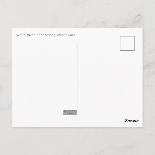 Carte postale Fleur sauvage Deer (Dos)