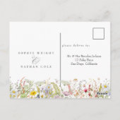 Carte Postale Fleur sauvage d'été du printemps | Mariage Enregis (Dos)