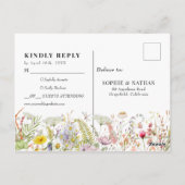 Carte Postale Fleur sauvage d'été printemps Beige Boho RSVP (Dos)