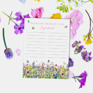 Carte Postale Fleur sauvage Et Papillons Recette Pour La Mariée