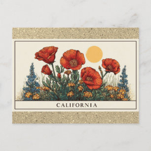 Carte Postale Fleur sauvage Fleur de l'État de Californie