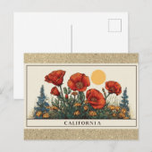 Carte Postale Fleur sauvage Fleur de l'État de Californie (Devant / Derrière)