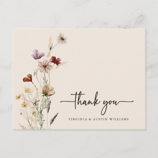 Carte Postale Fleur sauvage Merci (Devant)