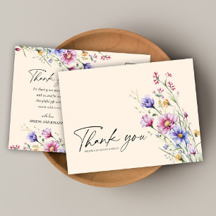 Carte Postale Fleur sauvage moderne Floral Élégant Merci de mari