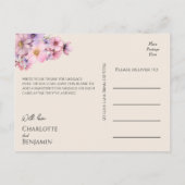 Carte postale Fleur sauvage moderne Mariage beige  (Dos)