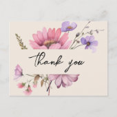 Carte postale Fleur sauvage moderne Mariage beige  (Devant)