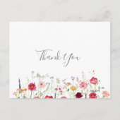 Carte Postale Fleur sauvage multicolore simple Merci (Devant)