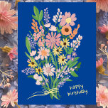 Carte Postale Fleur sauvage peint à la main Gouache Joyeux anniv<br><div class="desc">Parfait design simple et mignon pour une carte postale d'anniversaire amusante! L'art fait main pour vous ! ENTIÈREMENT PERSONNALISABLE ! Cliquez sur "Personnaliser" ci-dessus pour modifier le texte. Cliquez sur "modifier à l'aide de l'outil de conception" pour ajuster les polices, les couleurs et les placements. MERCI POUR LE SOUTIEN DES...</div>
