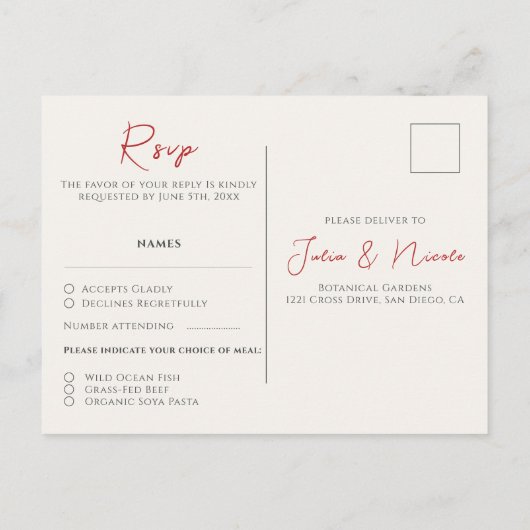 Carte Postale Fleur sauvage rose Rose Spring Garland Mariage (Dos)