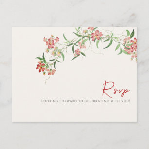 Carte Postale Fleur sauvage rose Rose Spring Garland Mariage