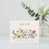 Carte Postale Fleur sauvage Rustique Chic Floral Boho Pays RSVP (Debout devant)