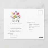 Carte Postale Fleur sauvage Rustique Chic Floral Boho Pays RSVP (Dos)