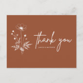 Carte Postale Fleur sauvage rustique Terracotta Boho Mariage (Devant)