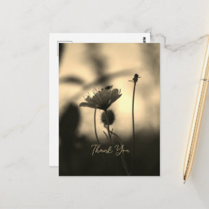 Carte Postale Fleur sépia romantique – Remerciement de fantaisie